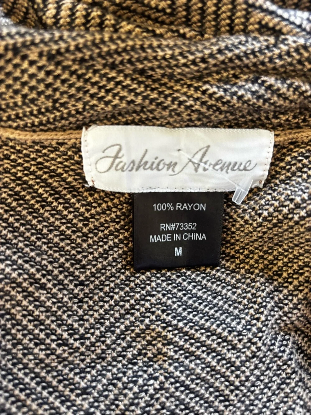 Fashion Avenue Women’s Open Front Handkerchief Hemline Cardigan in Tan Sz M